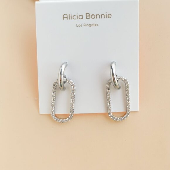 Alicia Bonnie Jewelry - Alicia Bonnie Eva Collection. Silver Crystal Earrings